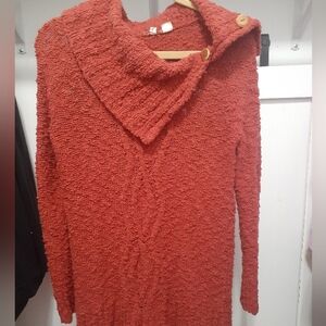 Anthropologie Moth Cozy Button-Trim Women's Sweater - Rust Small